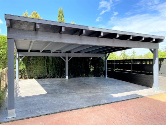 Porche a un agua en color gris antracita